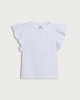 image 4 of F&F Girls Pure Cotton Butterfly Embroidered T-Shirt in White