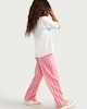 image 3 of F&F Girls 2-Piece Cotton Rich Bow Print T-Shirt and Striped Trousers Set in Multi Pink