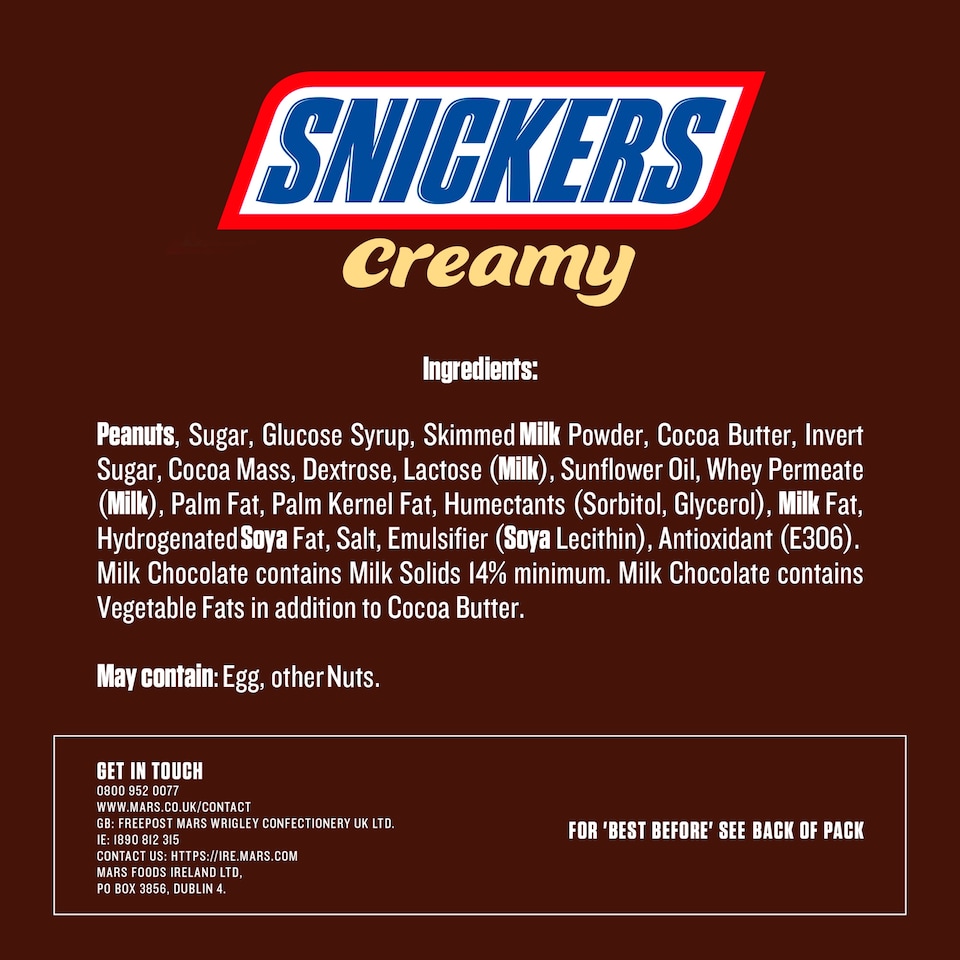 image 1 of Snickers Creamy Peanut Butter & Milk Chocolate Duo Bars 4 x 36.5g
