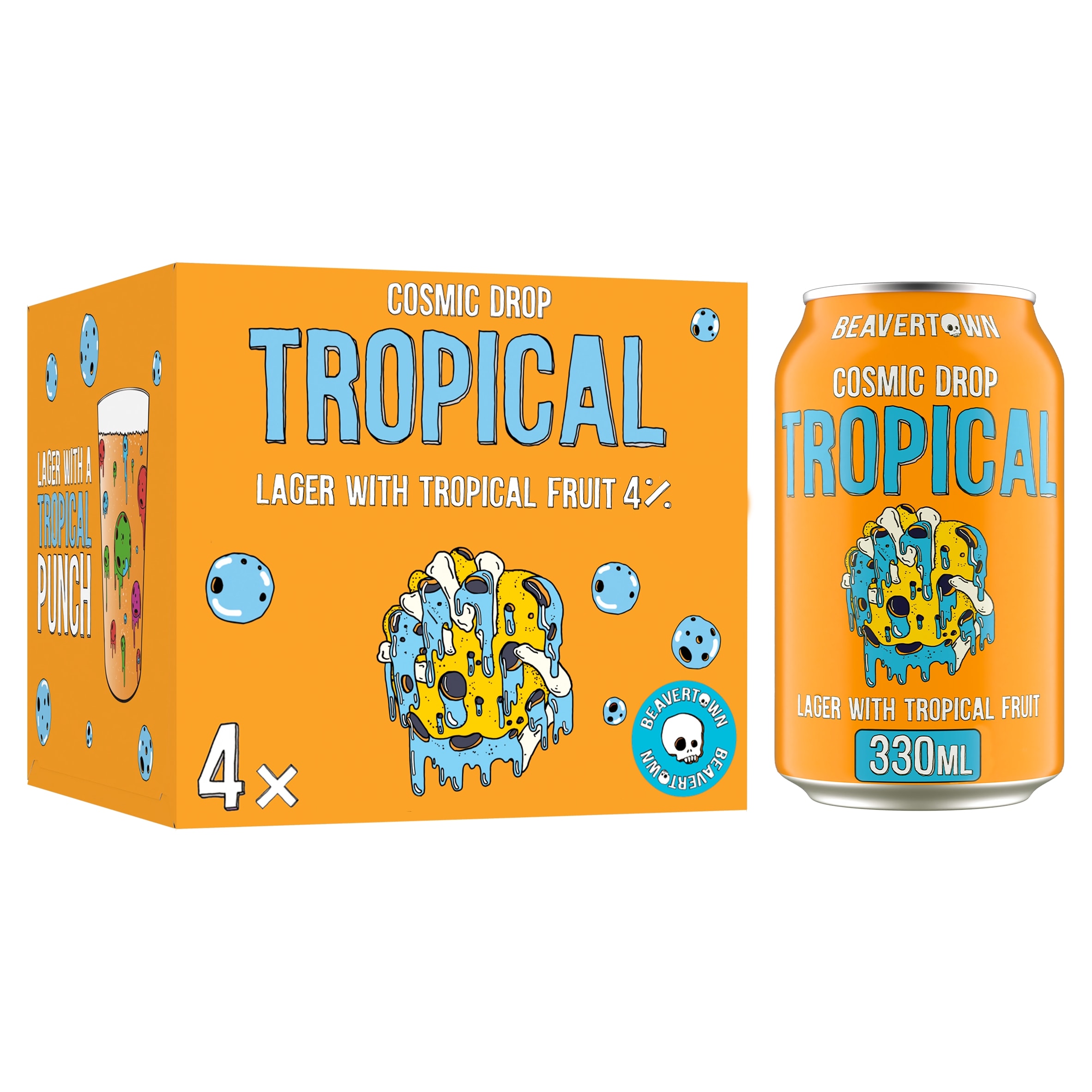 Beavertown Cosmic Drop Tropical Fruit Lager 4x330ml - Tesco Groceries