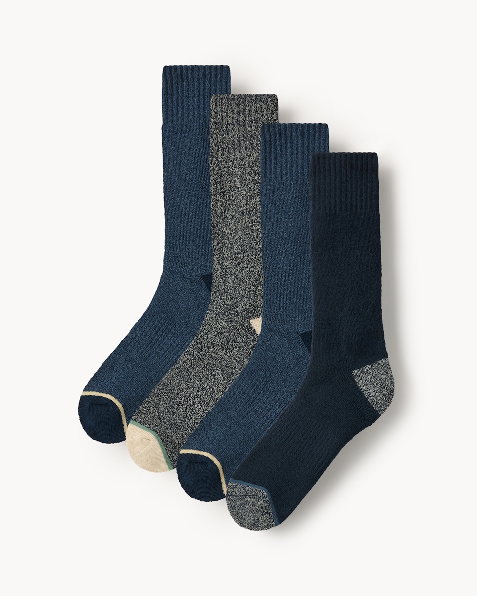 F&F 4-Pack Weatherproof Cushioned Ankle Socks in Navy