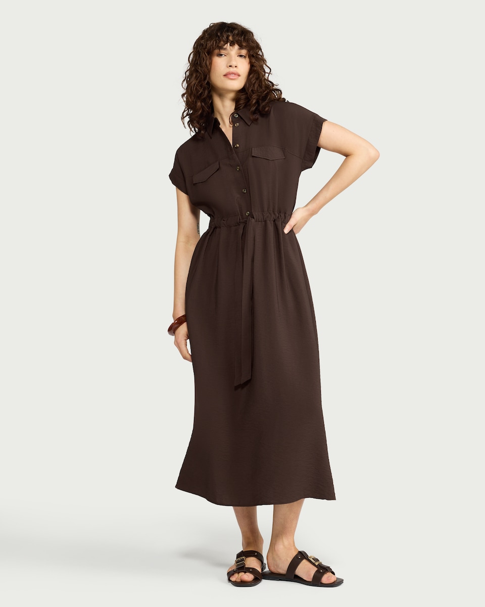image 1 of AW26 FF  DRESS UTILITY DRAWSTR BROWN      6