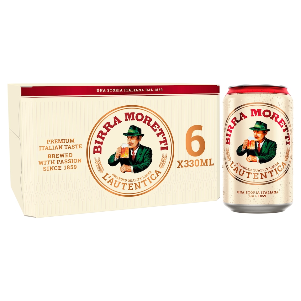 Birra Moretti Premium Lager Beer 6 x 330ml