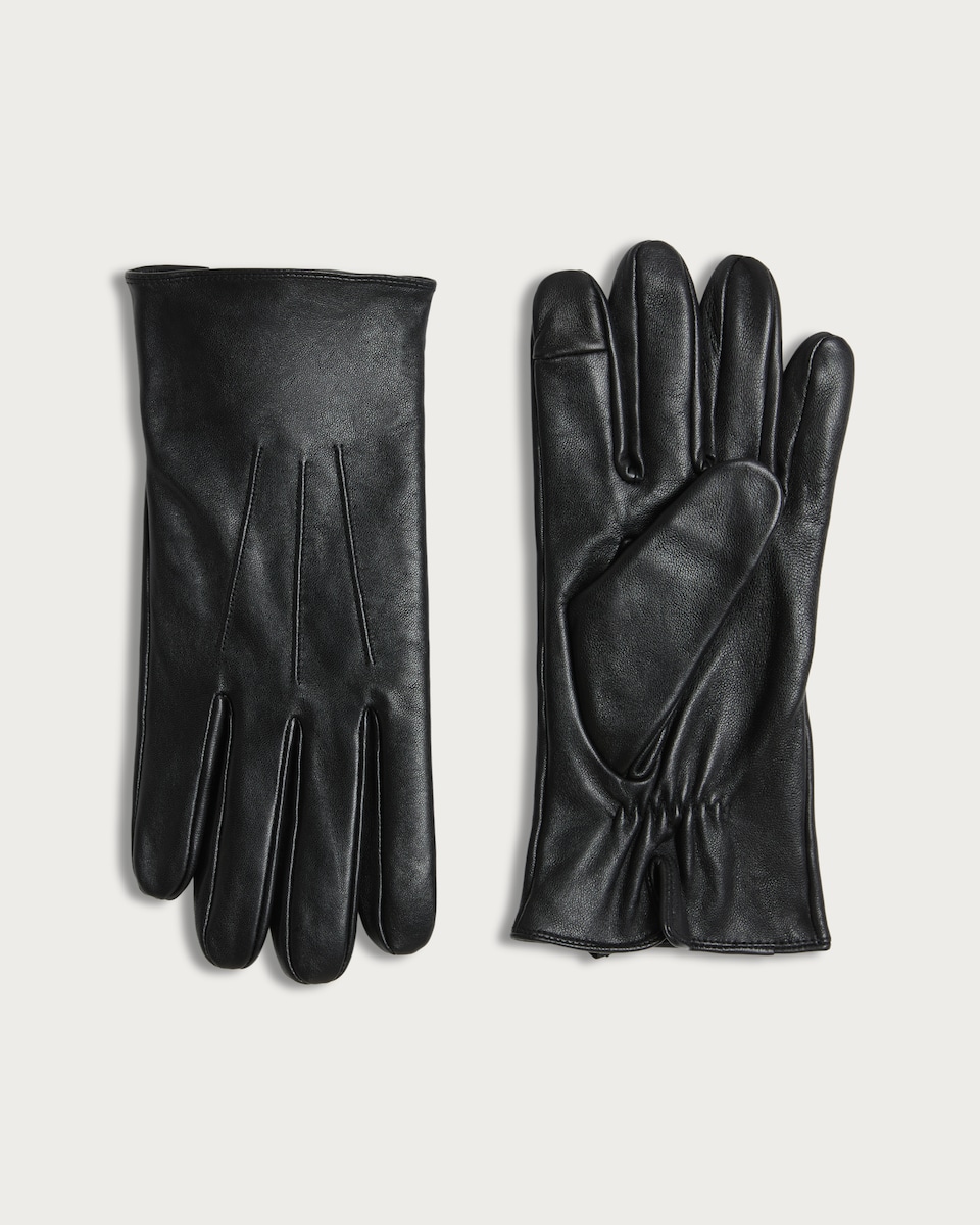 image 1 of F&F Leather Gloves in Black