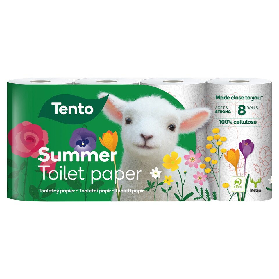 image 1 of Tento Winter Decor Toilet Paper 3 Ply 8 Rolls
