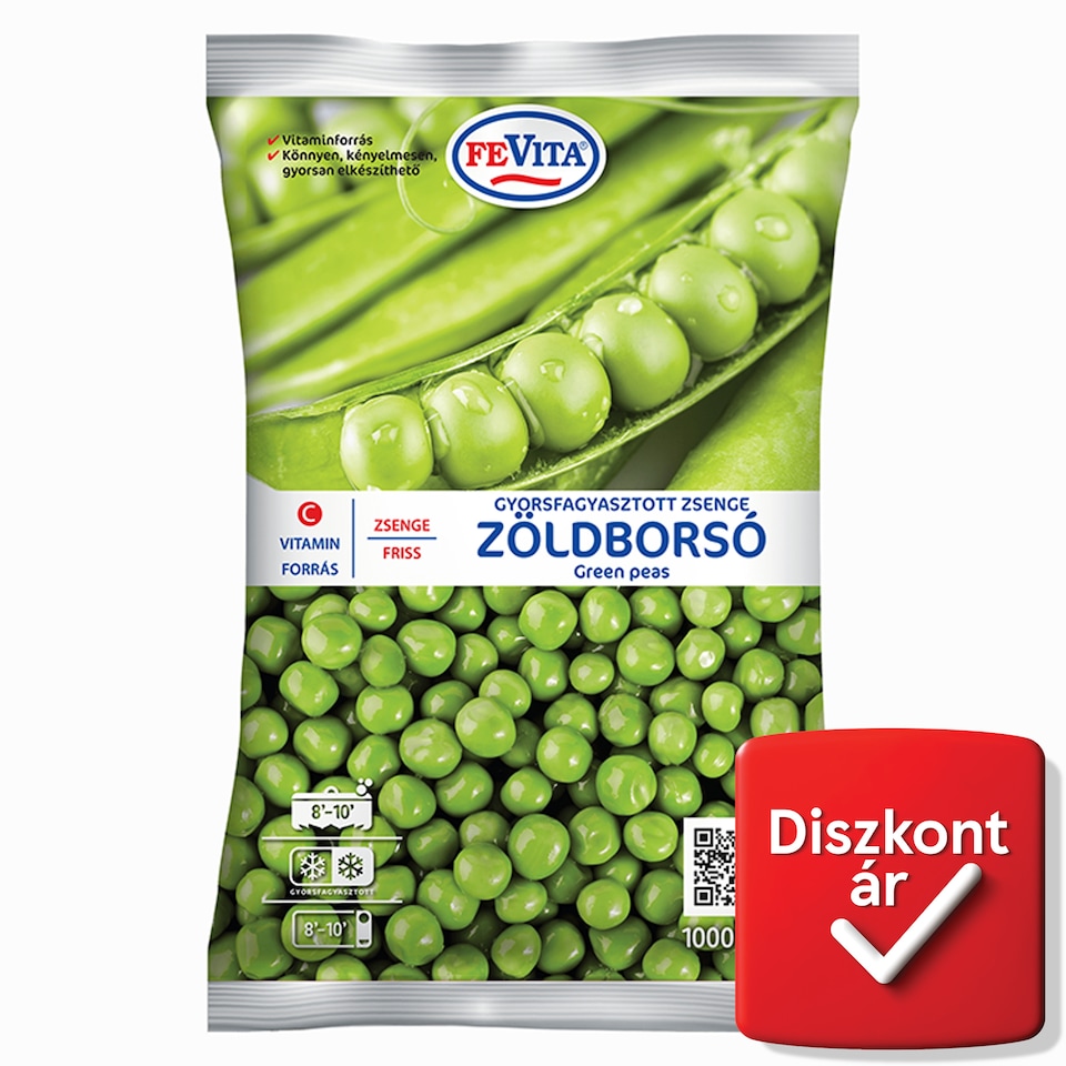 FeVita gyorsfagyasztott zsenge friss zöldborsó 1000 g