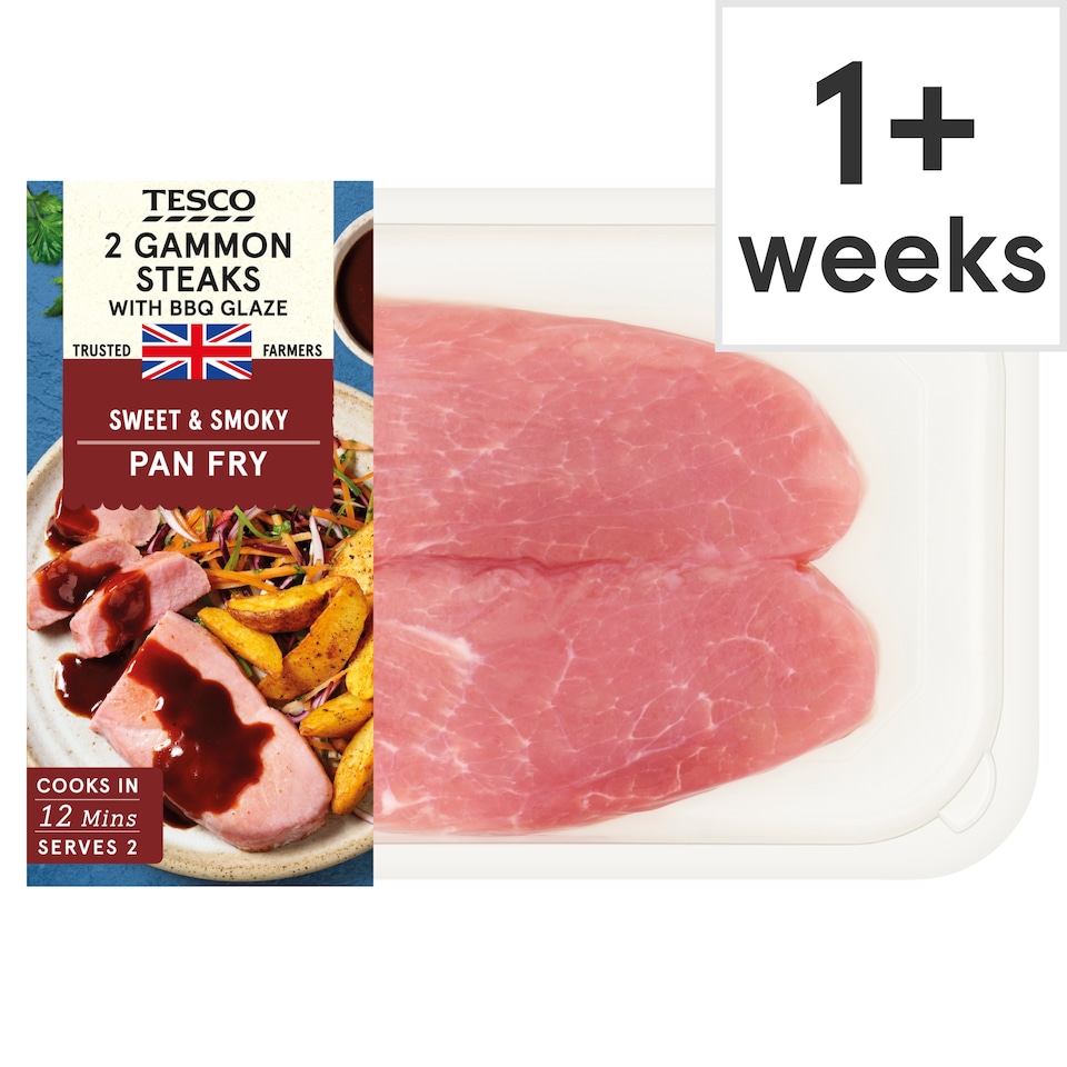 Tesco 2 Gammon Steaks with BBQ Glaze 300g