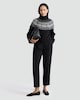 image 1 of F&F Knitted Fair Isle Pattern Roll Neck Jumper with Wool in Black