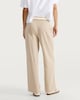 image 4 of F&F Active Cotton Rich Side Stripe Wide Leg Trousers in Stone
