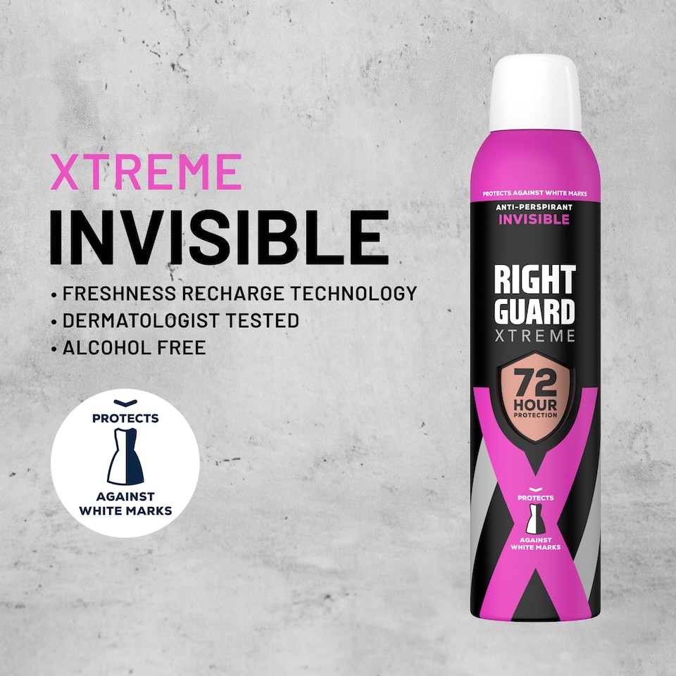 image 1 of Right Guard Xtreme Female 72 Hours Protection Anti-Perspirant Invisible 250ml