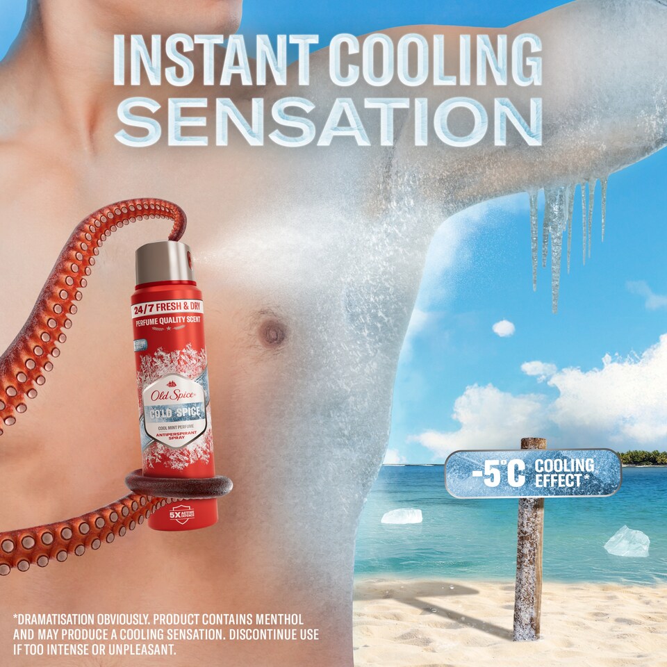 image 1 of Old Spice Cold Spice Anti-Perspirant Spray Cool Mint Perfume 150ml