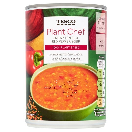 Tesco Plant Chef Lentil And Pepper Soup 400G Tesco Groceries