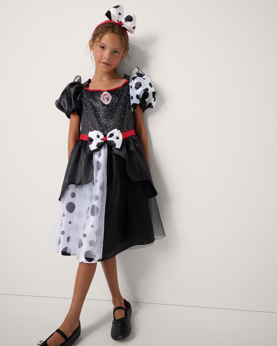 image 1 of Disney Cruella de Vil Fancy Dress Costume in Multi Black White