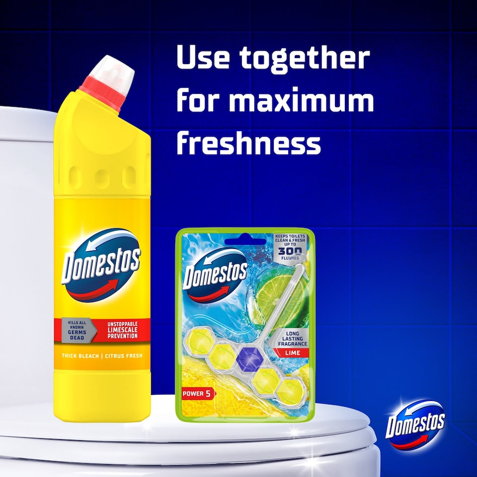 image 1 of Domestos Bleach Citrus Toilet Cleaner 750ml