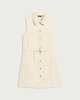 image 4 of F&F Pure Cotton Belted Shirt Denim Dress in Cream