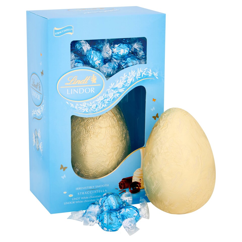 image 1 of Lindor White Chocolate Stracciatella Easter Egg 285G