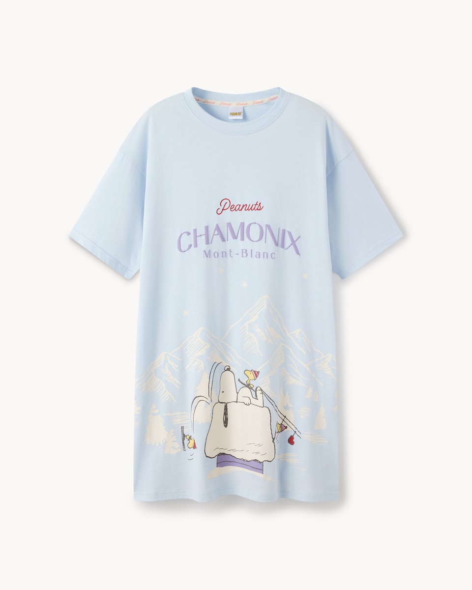 image 1 of Snoopy Pure Cotton Nightdress in Blue