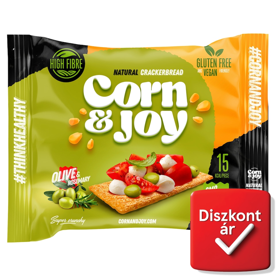 Corn & Joy rozmaring és olíva ízesítésű extrudált kenyér 80 g