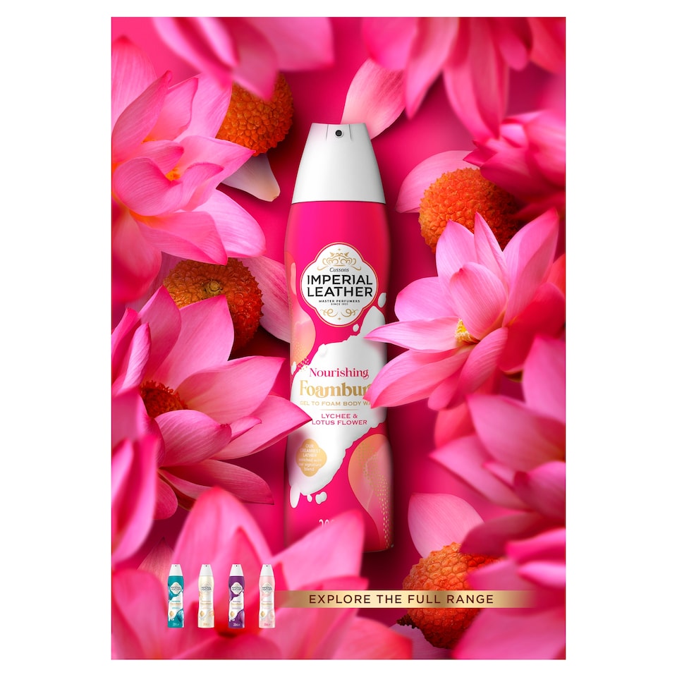 image 1 of IMPERIAL LEATHER NOURISHING FOAMBURST BODY WASH LYCHEE & LOTUS FLOWER 200ML