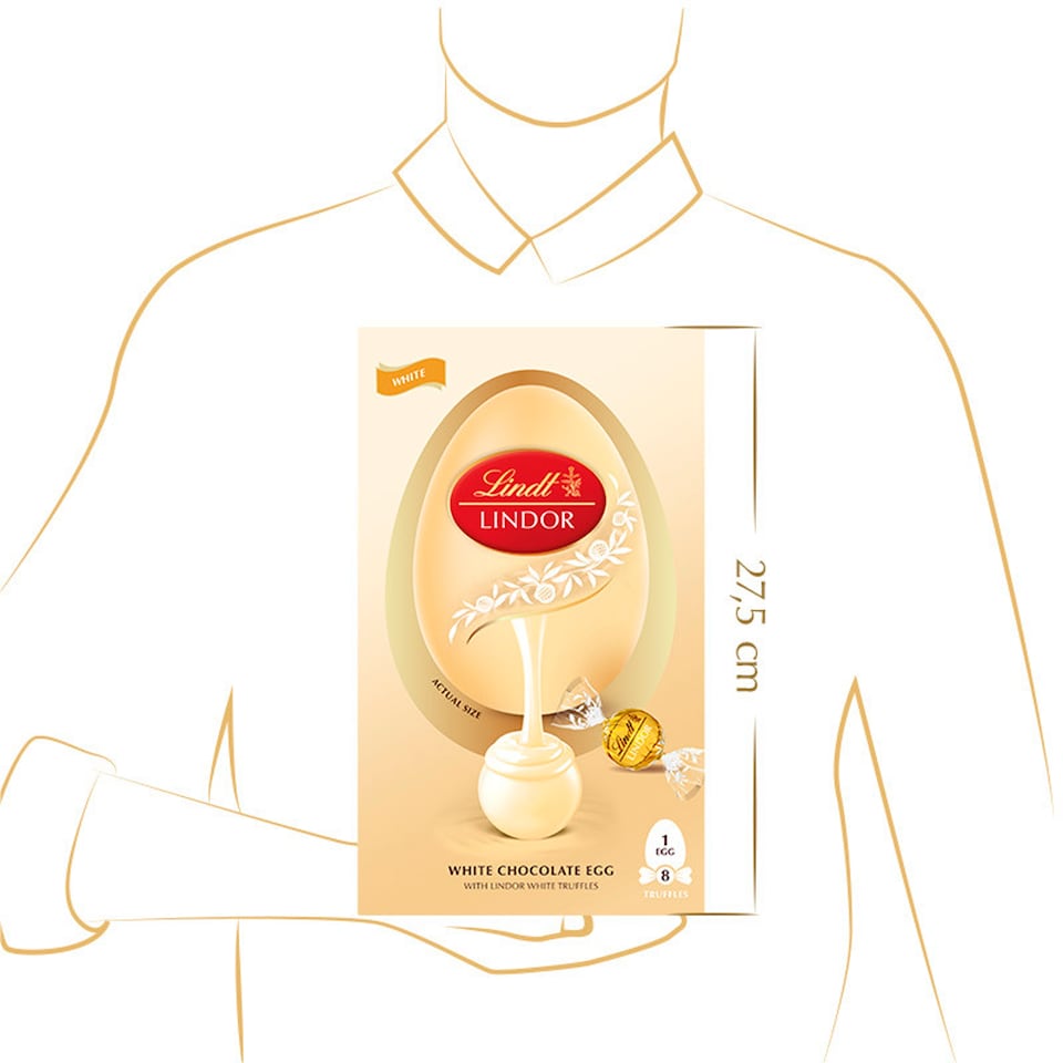 image 1 of Lindt Lindor White Chocolate Egg with White Truffles 260g