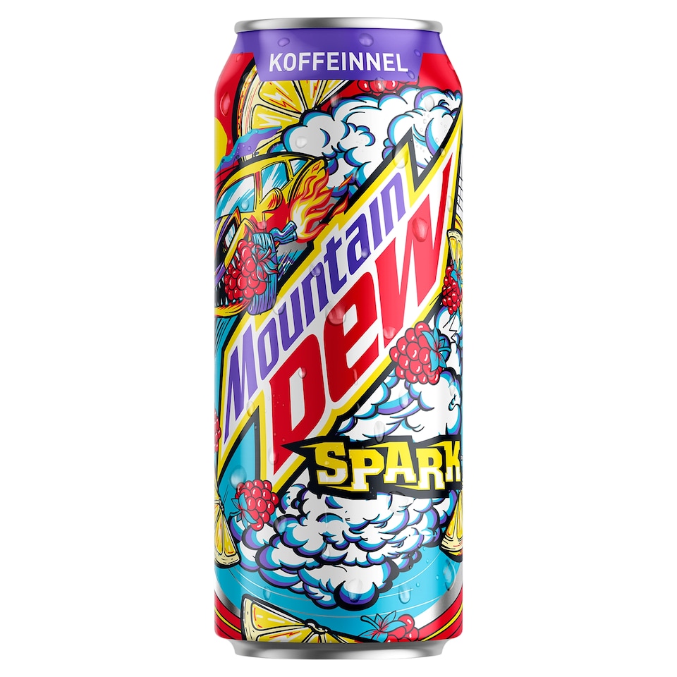 Mountain Dew Spark koffeintartalmú citrom és málna aromákkal ízesített szénsavas üdítőital 500 ml