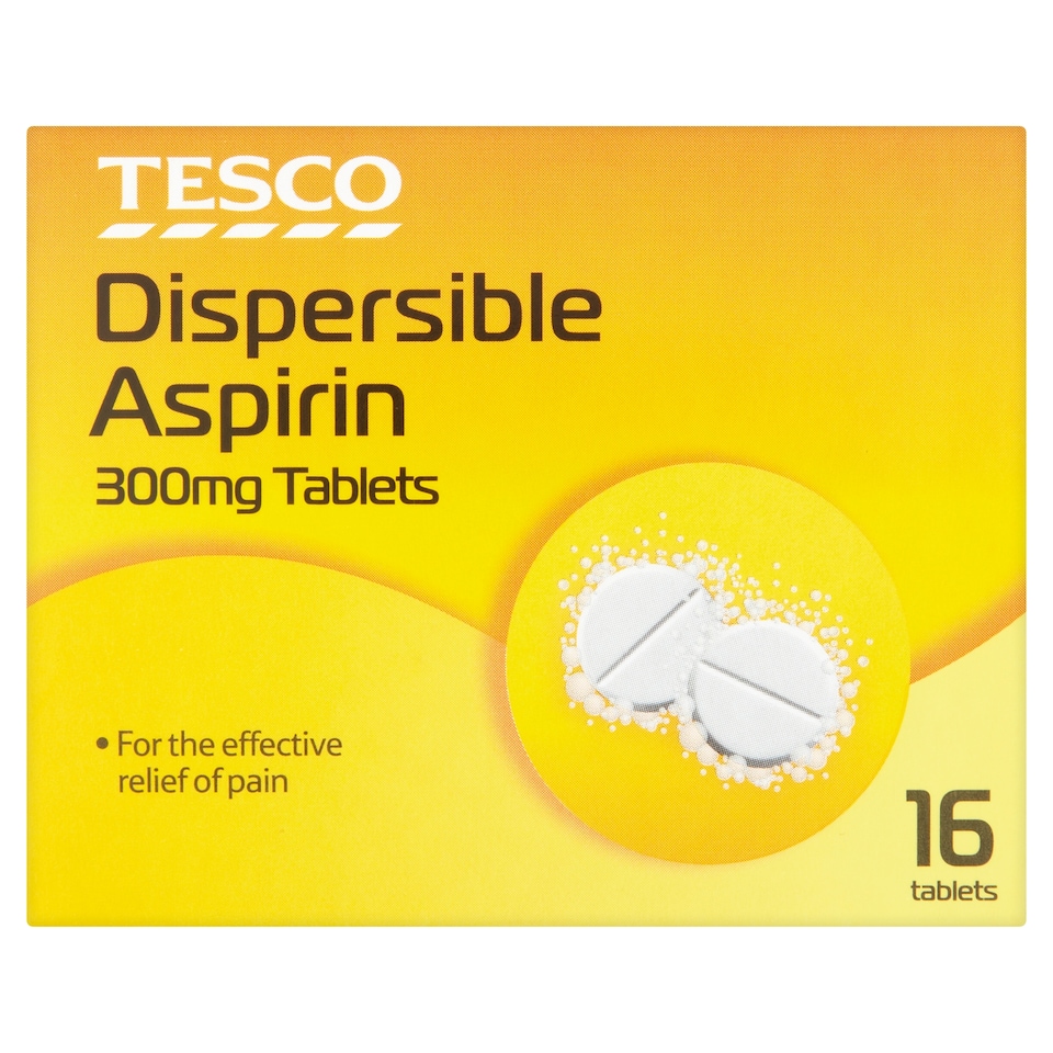 Tesco Dispersible Aspirin 300mg Tablets 16s