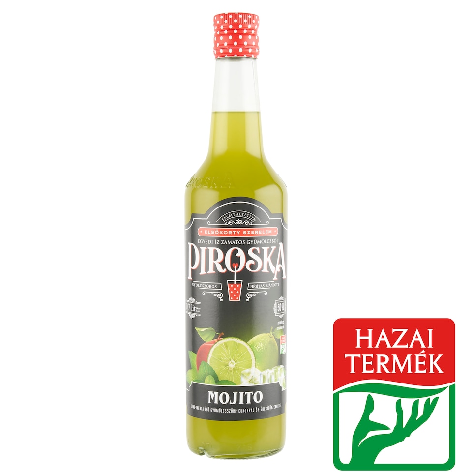 Piroska Mojito lime-menta ízű gyümölcsszörp cukorral és édesítőszerekkel 0,7 l