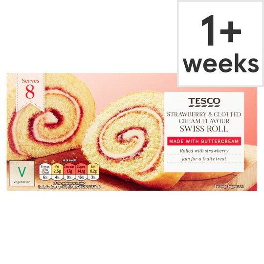 Tesco Strawberry & Cream Swiss Roll Tesco Groceries