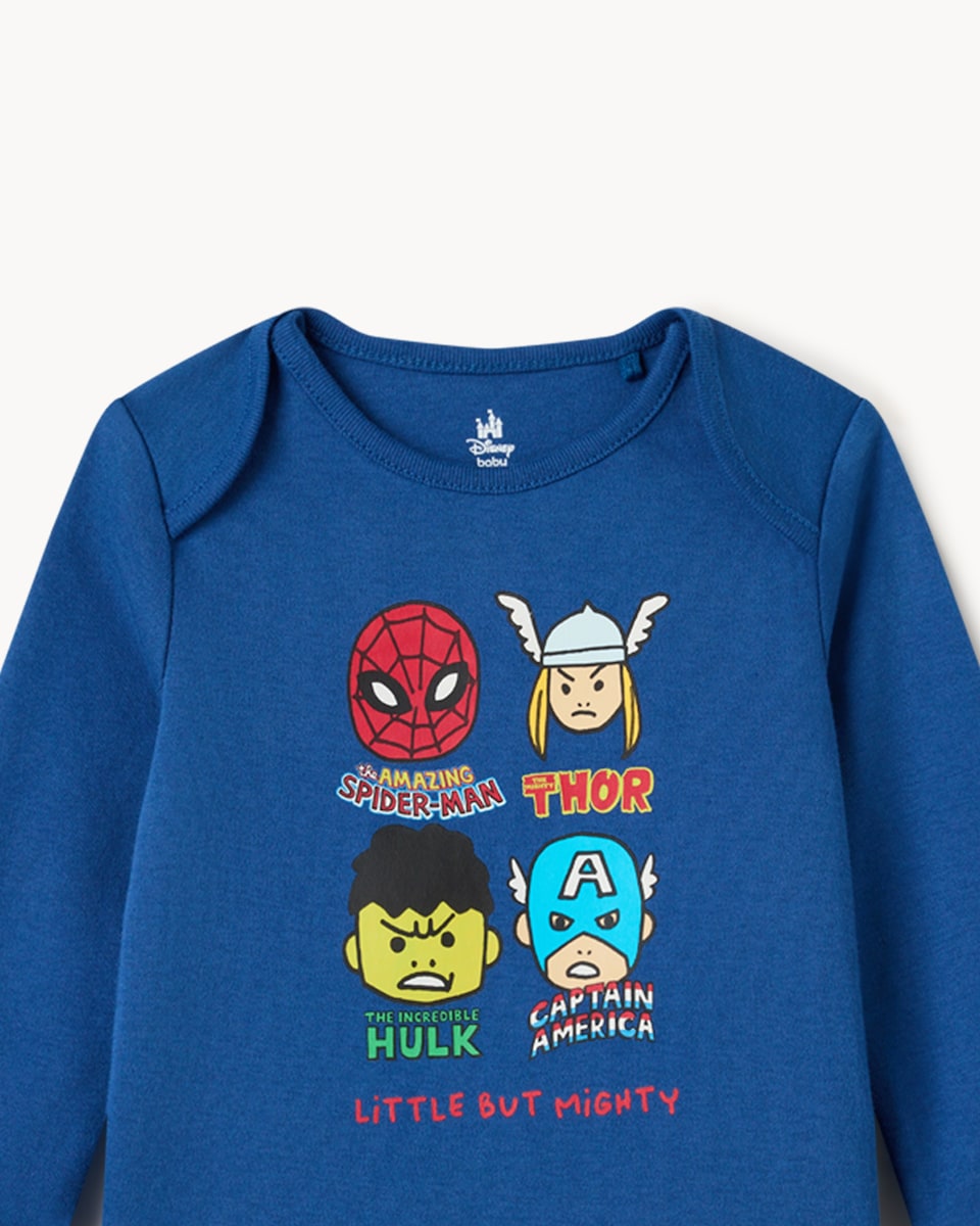 image 1 of Marvel 2-Pack Pure Cotton Pyjama Sets in Navy