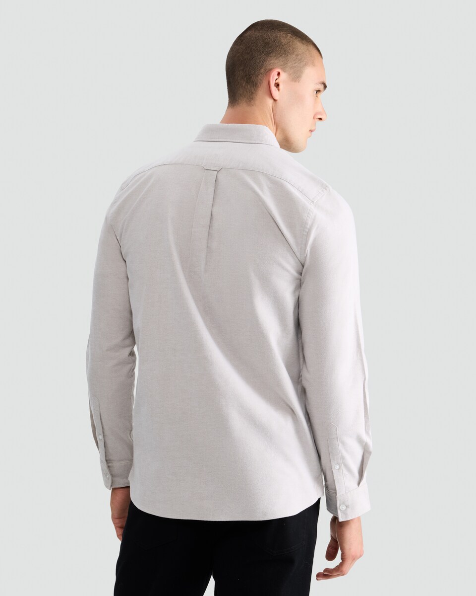 image 1 of F&F Pure Cotton Brushed Button Down Oxford Shirt in Tan