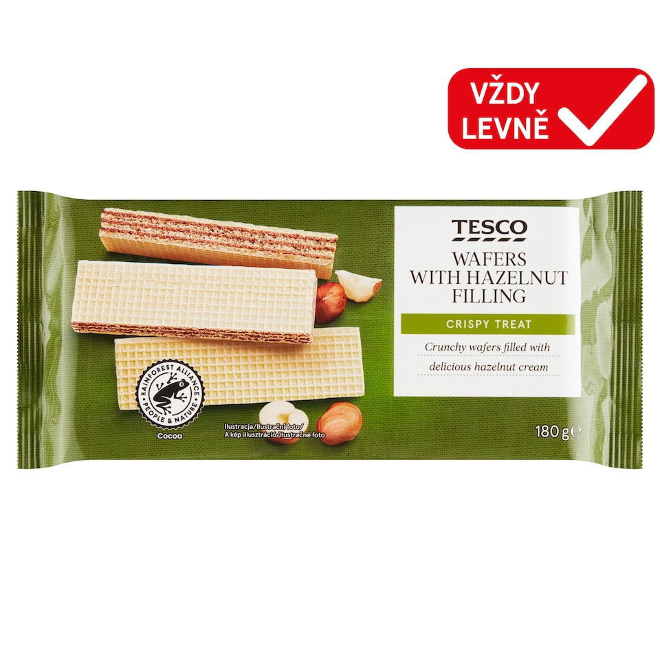 Tesco Wafers with Hazelnut Filling 180g