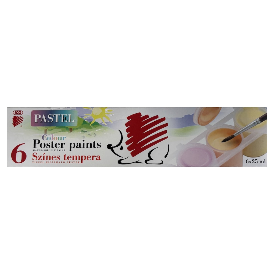 image 1 of ICO Süni Pastel Colored Tempera 6 x 25 ml