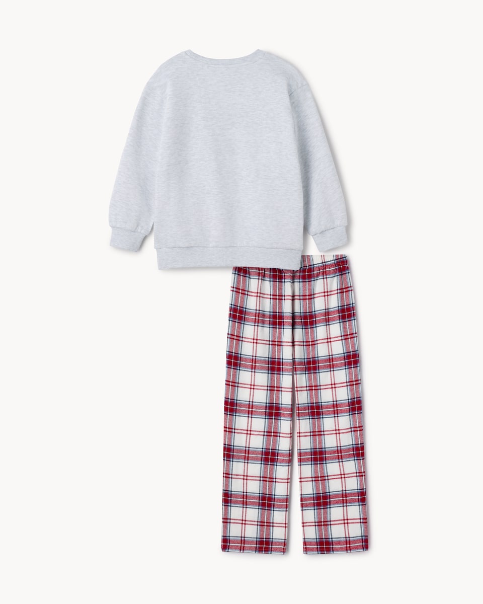 image 1 of Christmas Kids Cotton Rich Santa Squad Matching Family Pyjamas in Grey