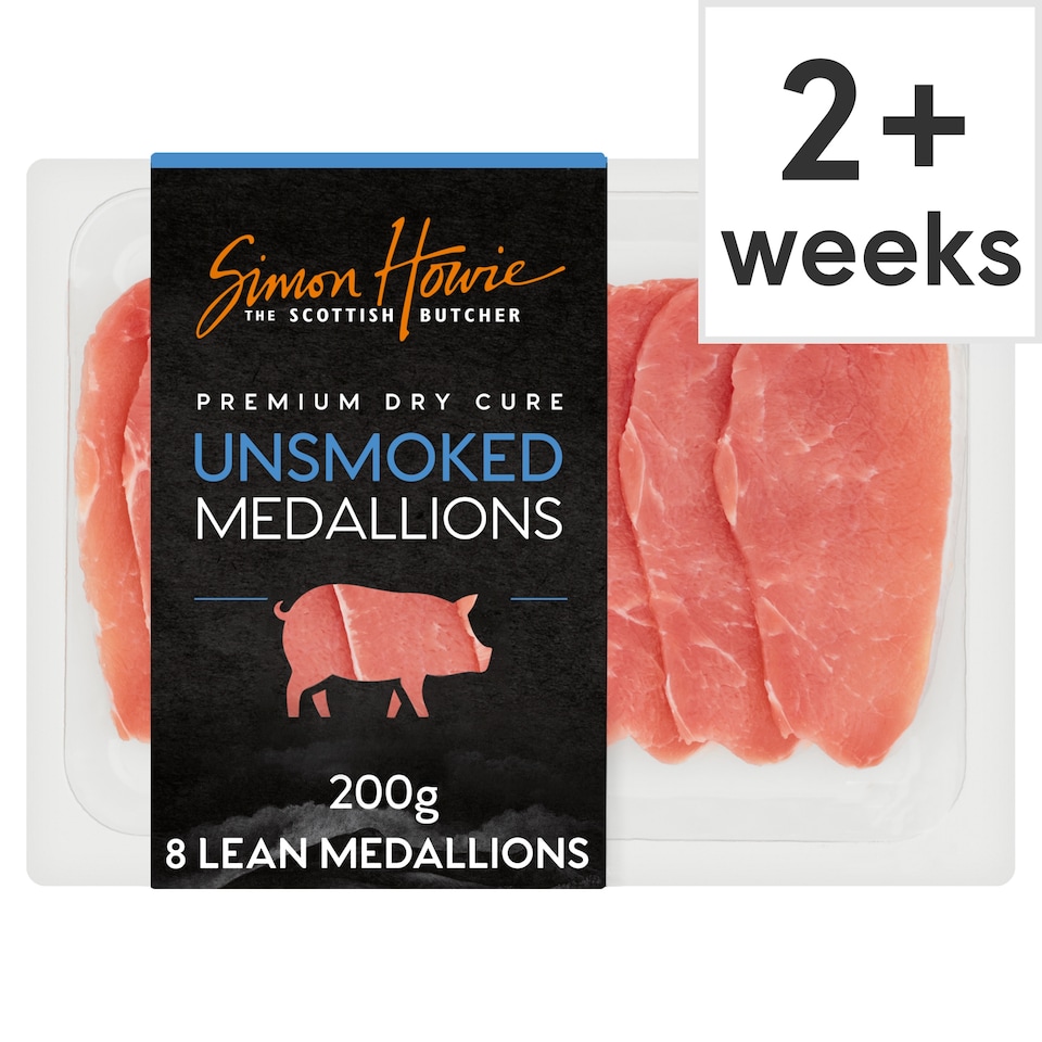 Simon Howie 8 Dry Cure Unsmoked Bacon Medallions 200G