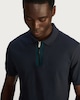 image 1 of F&F Pure Cotton Zip Neck Polo Shirt in Navy
