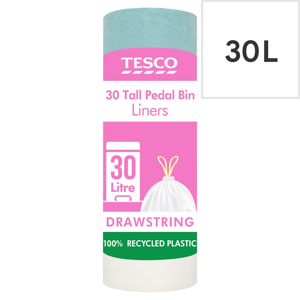image 1 of Tesco 30 Tall Pedal Bin Liners 30L