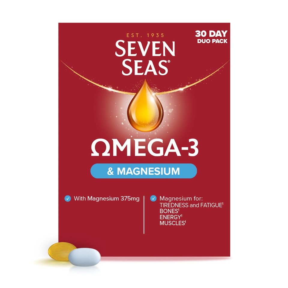 image 1 of Seven Seas Omega-3 Fish Oil & Magnesium Capsules with Vitamin D - 60s Duo Pack