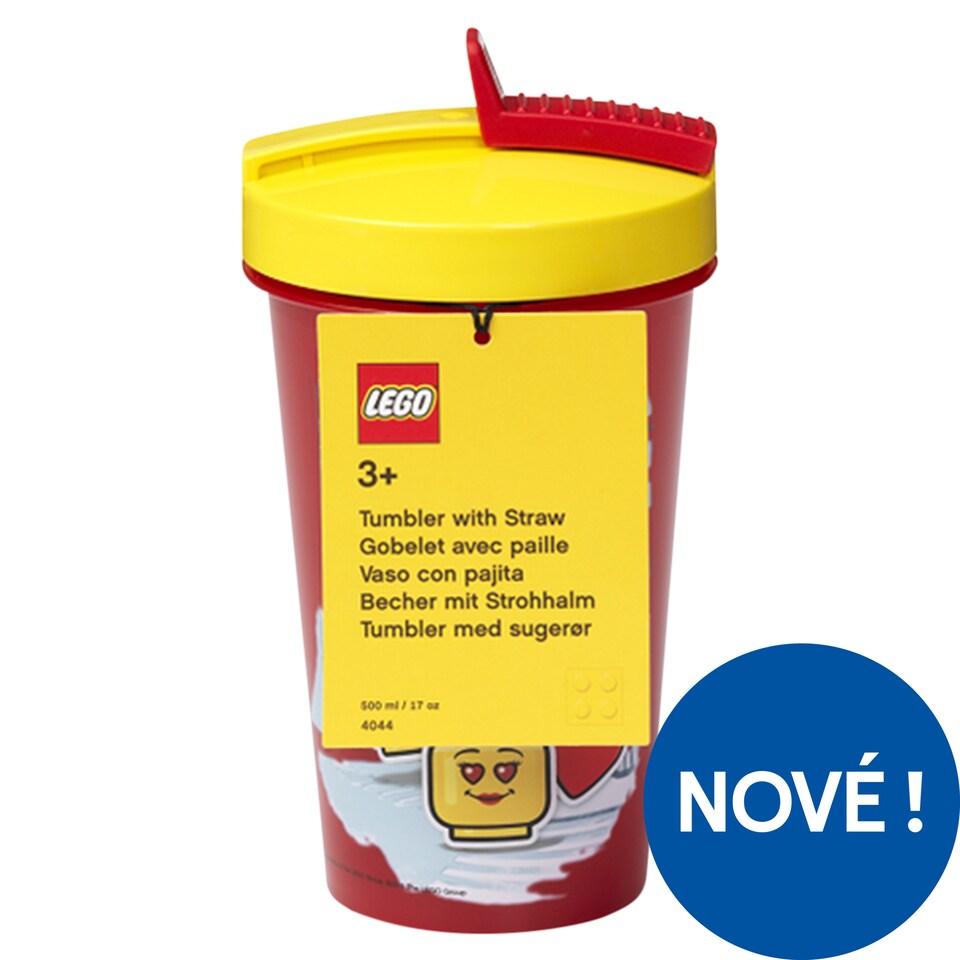 Obrázek 1 pro produkt Lego Iconic Girl Transparent Red hrnek se slámkou 500 ml