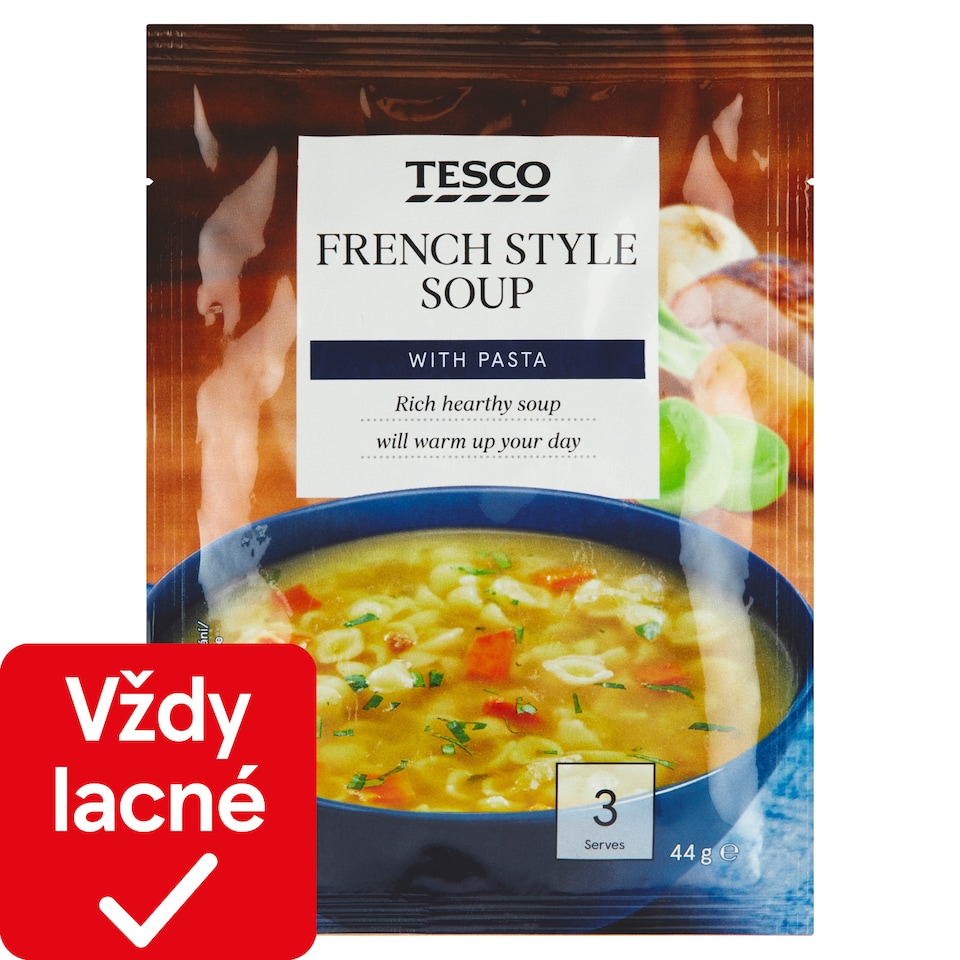 Tesco French Style zeleninová polievka s cestovinami 44 g