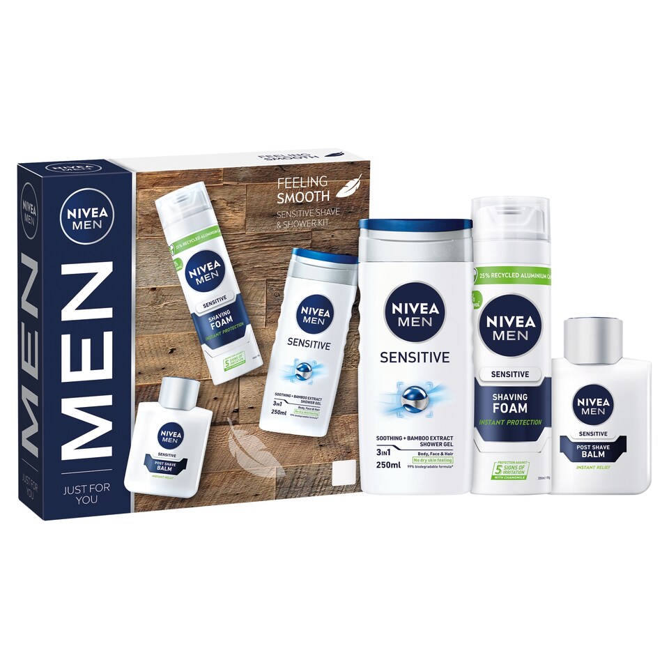image 1 of Nivea Men Feeling Smooth Sensitive Shave & Shower Kit