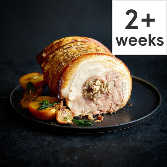 Tesco Finest Crackling Three Pork Roast with Apple, Cranberry and Honey Stuffing 1.5kg-1.8kg Serves 6