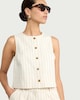image 1 of F&F Cotton Rich Striped Co-ord Waistcoat in Ecru