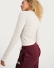 image 2 of F&F Active Seamfree Ribbed Long Sleeved Sports Top in Cream