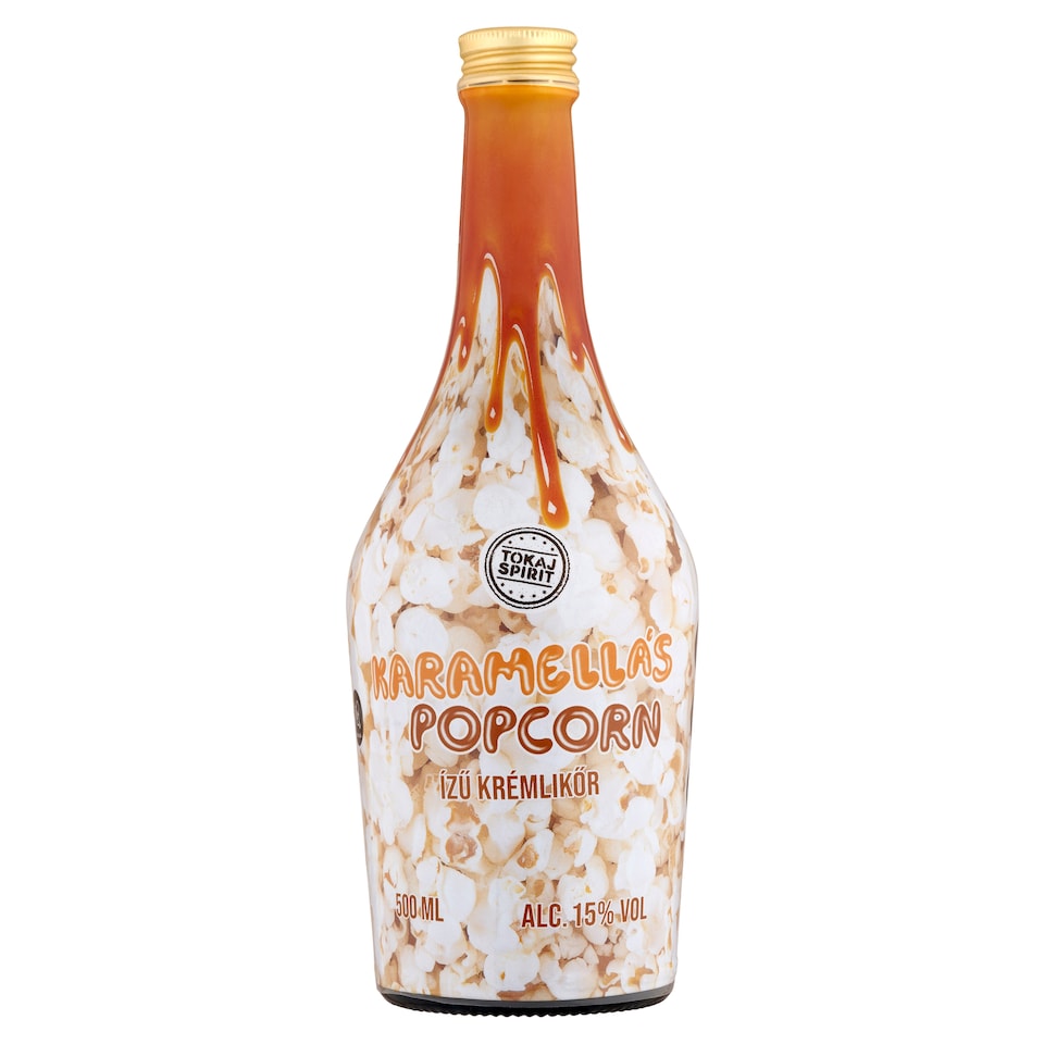 Tokaj Spirit karamellás popcorn ízű krémlikőr 15% 500 ml  1. kép