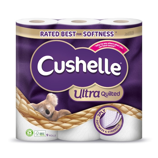 Cushelle Ultra Quilted 3 Ply 9 Rolls Tesco Groceries