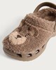 image 3 of F&F Unisex Teddy Bear Fleece Clogs in Brown