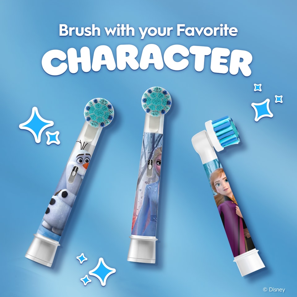 image 1 of Oral-B Pro Kids 3+ Frozen Electric Toothbrush Replacement Heads 4 Pack