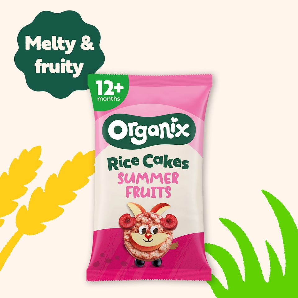 image 1 of Organix Summer Fruits Rice Cake Clouds 4 pack 72g