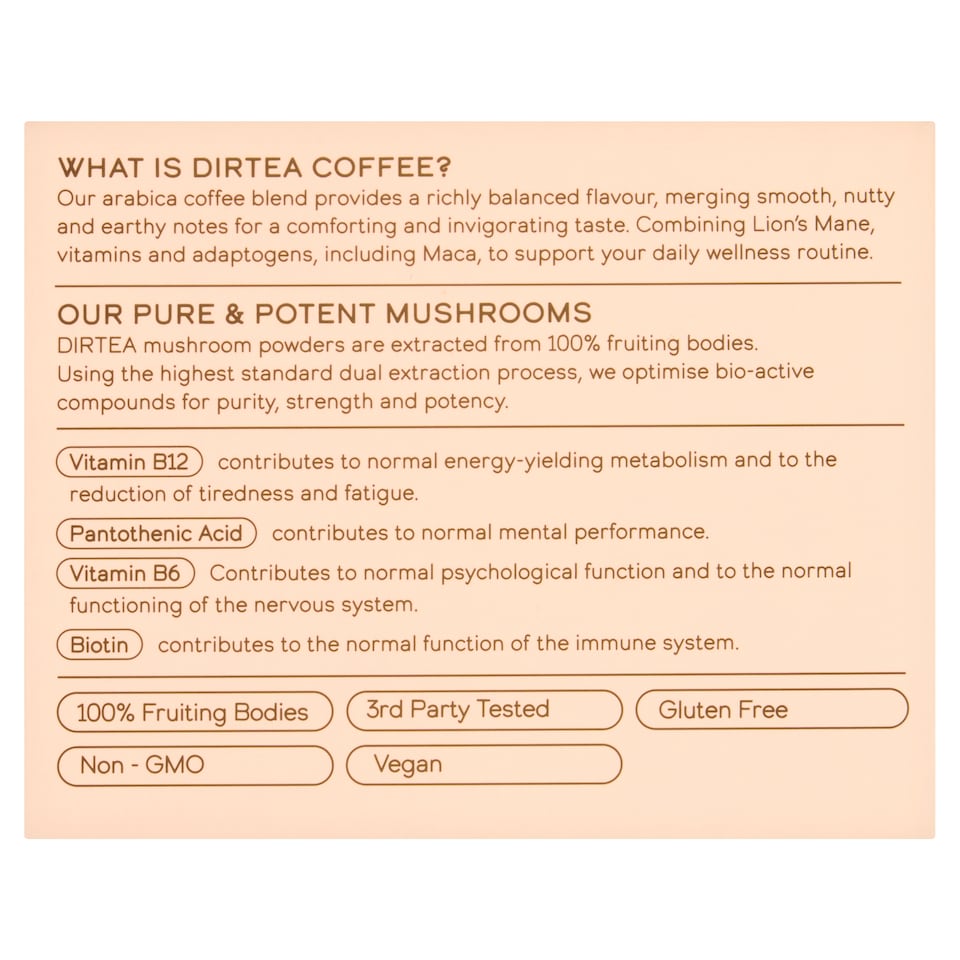 image 1 of DIRTEA Coffee Mushroom Super blend 7 Sachets 17.5g