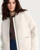 image 1 of F&F Borg Zip Up Collarless Jacket in Cream
